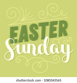 Easter Sunday — digitally drawn typography vector