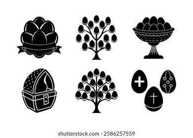 Easter Sunday Egg and vector ornaments 