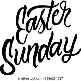 Easter Sunday hand lettering. Hand brush style vector illustration. Custom hand lettering good for print greeting cards, flyer, poster, ads, social media, invitations, etc. Beautiful brush style.