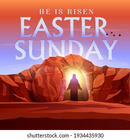 Easter Sunday he is risen vector illustration