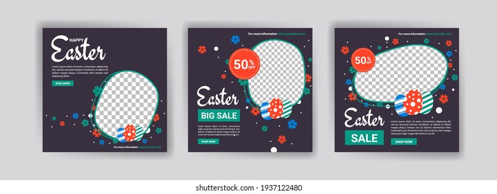 Easter Sunday - International. Social media post templates for digital marketing and sales promotion on Easter Sunday - International. holiday sales promotion ads.