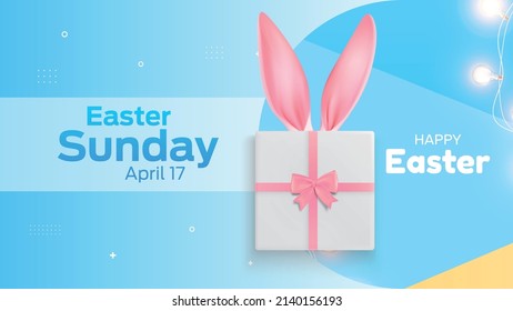 Easter Sunday on April 17 business brochure flyer banner design horizontal template vector, cover presentation abstract, modern publication poster and flag-banner.