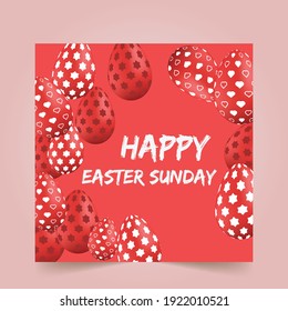 Easter Sunday poster or greeting card. Happy Easter colorful design card template.
