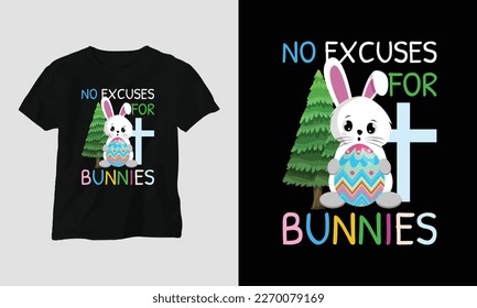 Easter Sunday T shirt vector template with bunny