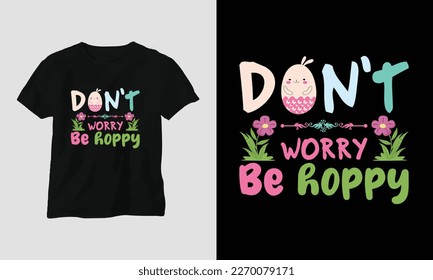 Easter Sunday T shirt vector template with bunny