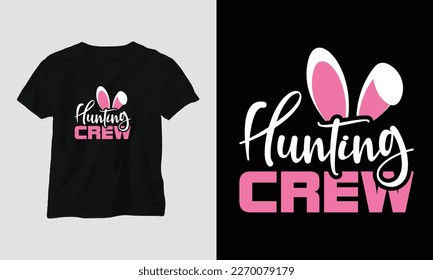 Easter Sunday T shirt vector template with bunny