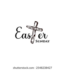 Easter Sunday text on white background