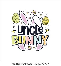 Easter Sunday uncle cute bunny design, Happy Easter Sunday cute bunny family design