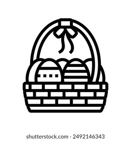 easter sunday usa holiday line icon vector. easter sunday usa holiday sign. isolated contour symbol black illustration