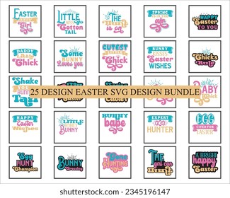 Easter SVG Design Bundle,  Easter SVG Quotes , Free Bundle, Retro Easter Design