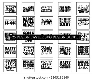 Easter SVG Design Bundle,  Easter SVG Quotes , Free Bundle, Retro Easter Design