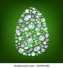 Easter symbol egg, made with shiny diamonds