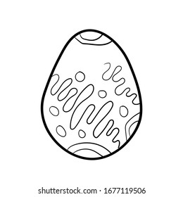 Easter symbol hand-drawn egg in doodle zenart pattern vector illustration isolated on a white background
