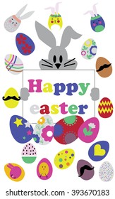 Easter symbol vector illustration set  