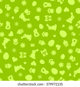 Easter symbols. Seamless background. Template of Easter poster, icon, Easter greeting card, Easter print and web projects. 
