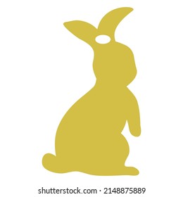 Easter tag bunny label in rabbit in pastel color vector yellow