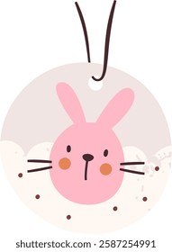Easter Tag With Bunny Vector Illustration