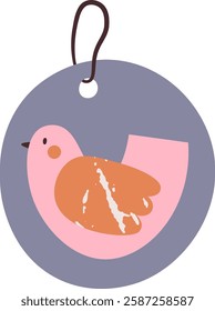 Easter Tag With Chick Vector Illustration