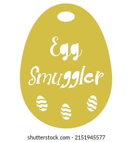 Easter tag with colourful easter egg in pastel color, easter bunny and quotes Vector