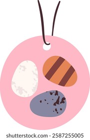 Easter Tag With Eggs Vector Illustration