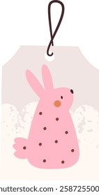 Easter Tag With Rabbit Vector Illustration