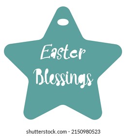 Easter tag with star shape label in pastel color Vector
