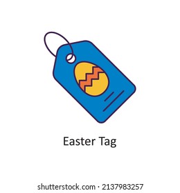 Easter Tag vector Filled Outline Icon Design illustration. Easter Symbol on White background EPS 10 File