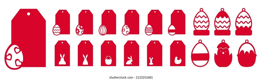 Easter tags cutting files. Isolated silhouettes SVG