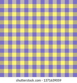 Easter Tartan plaid. Scottish pattern in yellow and violet cage. Scottish cage. Traditional Scottish checkered background. Seamless fabric texture. Vector illustration