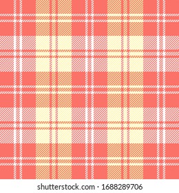 Pascua Tartán chapado. Patrón escocés en jaulas amarillas y rojas. Jaula escocesa. Fondo tradicional escocés a cuadros. Textura de tela. Ilustración del vector