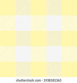 Easter Tartan plaid. Scottish pattern in yellow and white cage. Scottish cage. Traditional Scottish checkered background. Seamless fabric texture. Vector illustration