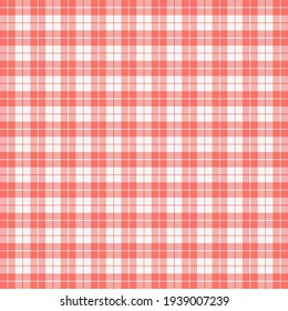 Easter Tartan plaid. Scottish pattern in red and white cage. Scottish cage. Traditional Scottish checkered background. Seamless fabric texture. Vector illustration