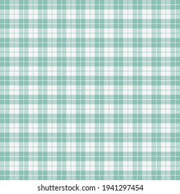 Easter Tartan plaid. Scottish pattern in green and white cage. Scottish cage. Traditional Scottish checkered background. Seamless fabric texture. Vector illustration