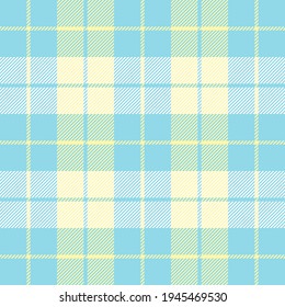 Tartán de Pascua. Patrón escocés en jaula azul y amarilla. Jaula escocesa. Fondo tradicional escocés a cuadros. Textura de tela sin fisuras. Ilustración del vector