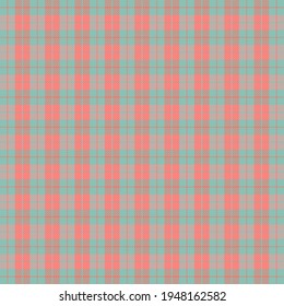Easter Tartan plaid. Scottish pattern in red and green cage. Scottish cage. Traditional Scottish checkered background. Seamless fabric texture. Vector illustration