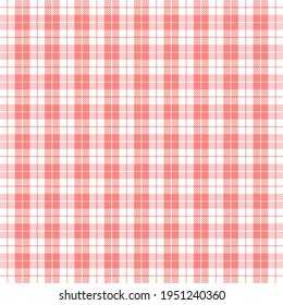 Easter Tartan plaid. Scottish pattern in red and white cage. Scottish cage. Traditional Scottish checkered background. Seamless fabric texture. Vector illustration