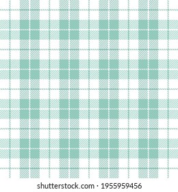 Easter Tartan plaid. Scottish pattern in green and white cage. Scottish cage. Traditional Scottish checkered background. Seamless fabric texture. Vector illustration