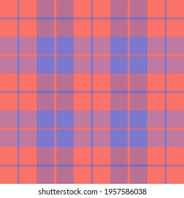 Easter Tartan plaid. Scottish pattern in violet and red cage. Scottish cage. Traditional Scottish checkered background. Seamless fabric texture. Vector illustration