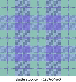 Easter Tartan plaid. Scottish pattern in violet and green cage. Scottish cage. Traditional Scottish checkered background. Seamless fabric texture. Vector illustration