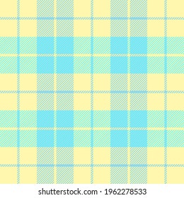 Tartán de Pascua. Patrón escocés en jaula azul y amarilla. Jaula escocesa. Fondo tradicional escocés a cuadros. Textura de tela sin fisuras. Ilustración del vector