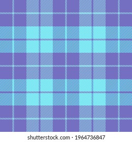 Tartán de Pascua. Patrón escocés en jaula azul y violeta. Jaula escocesa. Fondo tradicional escocés a cuadros. Textura de tela sin fisuras. Ilustración del vector