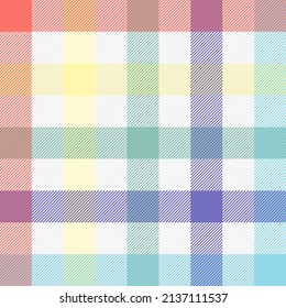 Ostern Tartan plaid. Schottisches Muster in buntem Käfig. Schottischer Käfig. Traditioneller schottischer, karierter Hintergrund. Nahtlose Textur. Vektorgrafik