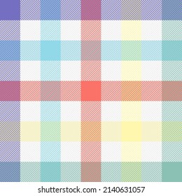 Easter Tartan plaid. Scottish pattern in colorful cage. Scottish cage. Traditional Scottish checkered background. Seamless fabric texture. Vector illustration