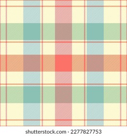 Easter tartan plaid. Scottish pattern in red, yellow and green cage. Scottish cage. Traditional Scottish checkered background. Seamless fabric texture. Vector illustration
