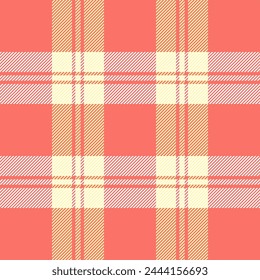 Easter Tartan plaid. Scottish pattern in red and yellow cage. Scottish cage. Traditional Scottish checkered background. Seamless fabric texture. Vector illustration