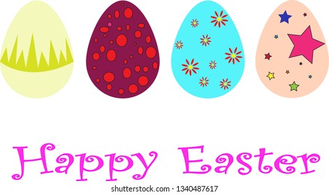 Easter template with colorful eggs, illustration