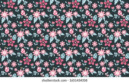 Easter Template, with elegant of leaf and flower pattern background.