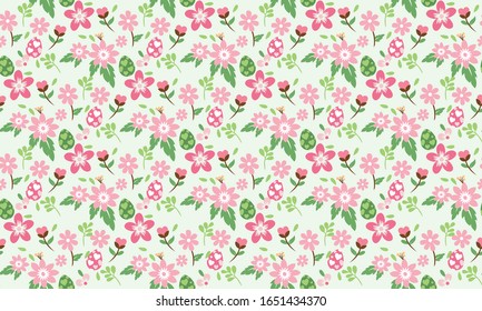 Easter Template, with elegant of leaf and flower pattern background.