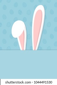 Easter - template of a poster with bunny ears. Vector.