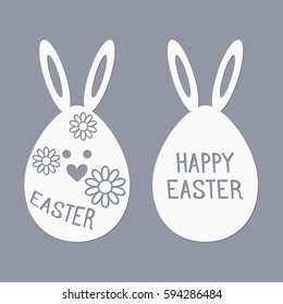 Easter templates for laser cutting. Illustration in paper style.